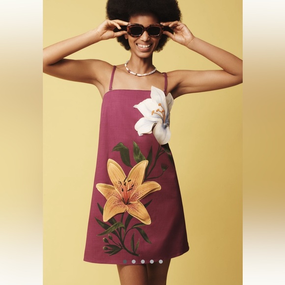 FARM Rio Dresses & Skirts - Farm Rio x Anthropologie Strapless 3D Floral Mini Dress